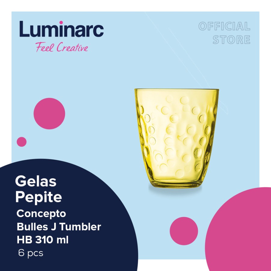 Gelas Kaca Luminarc Pepite Concepto Bulles J Tumbler HB 310ml - 6pcs
